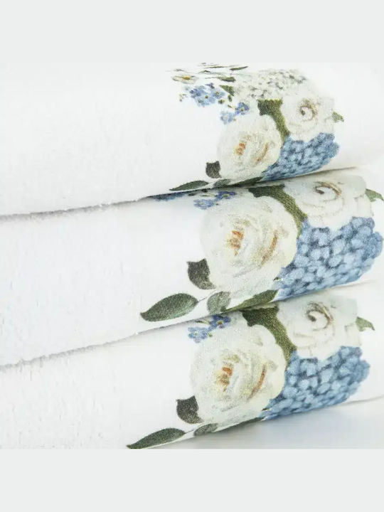 Borea Hortensia Face Towel 50x90cm White