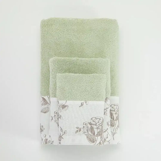 Borea Set De Prosoape De Baie 3 Buc Rosine Verde Fistic