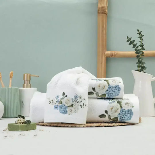 Borea Bath Towels Set 2 pcs Hortensia White