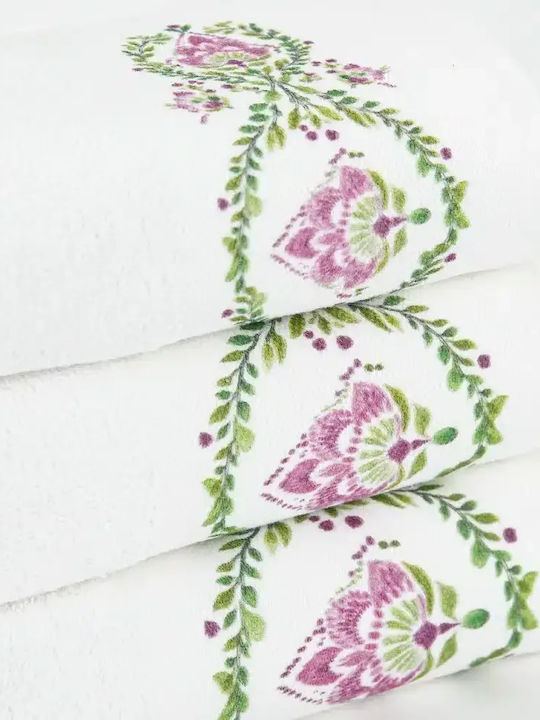 Borea Bath Towels Set 2 pcs Lotus White