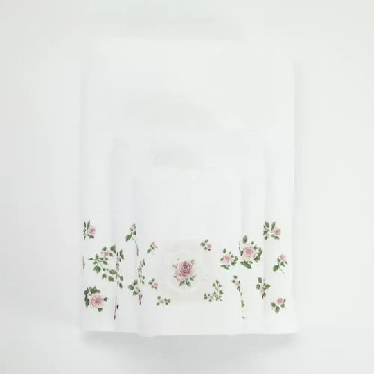 Borea Bath Towels Set 3 pcs Wildrose White