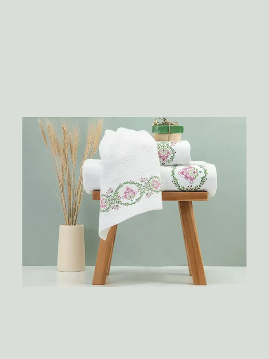 Borea Bath Towels Set 2 pcs Lotus White