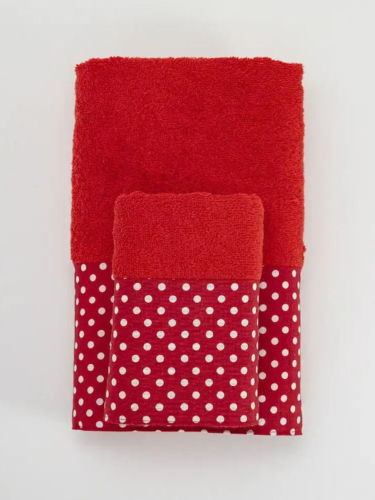 Borea Set of Bath Towels 2 Pcs Rubia Red