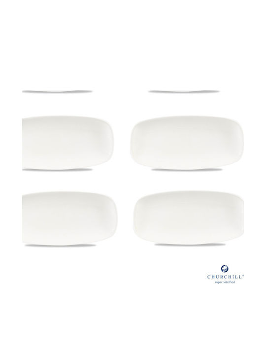 Churchill 1795 Oval Serving Platter Made of White Porcelain 35.5x18.9cm 6 Pieces
