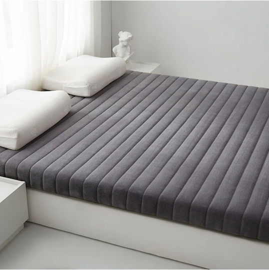 Gray Mattress Topper for Single Bed from Foam (90x190cm)