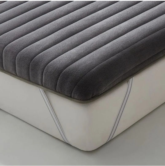 Gray Mattress Topper for Single Bed from Foam (90x190cm)