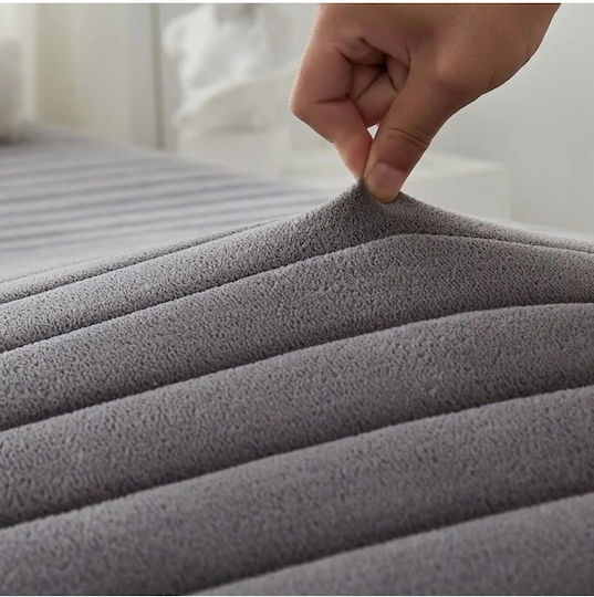 Gray Mattress Topper for Single Bed from Foam (160x200cm)