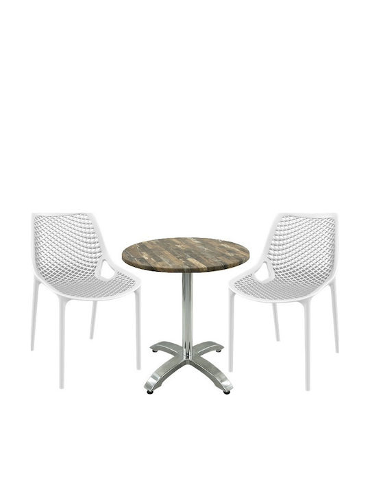 Set Sala De Mese Pentru Spații Exterioare Mici Maple 3 Piese MAPLE