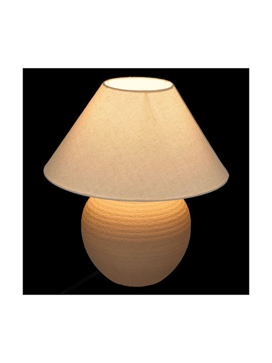 Seiya Ceramic Table Lamp for E27 Fitting with Orange Shade and Base