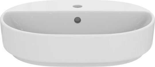 Ideal Standard I.life Επικαθήμενος Νιπτήρας Πορσελάνης με Μπαταρία 55x40cm Ideal Standard I.life Επικαθήμενος Νιπτήρας Πορσελάνης με Μπαταρία 55x40cm