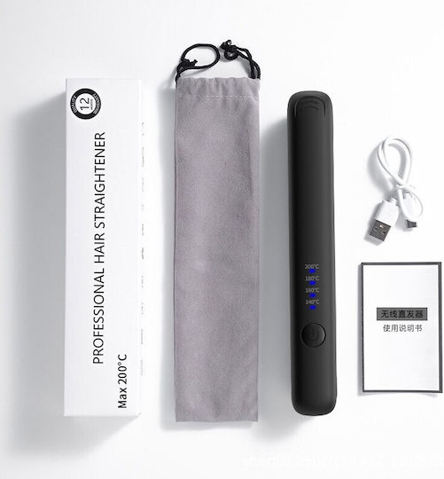 Placă de Îndreptat Părul Wireless Alista Home Adaptor Tip C 5V Tensiune Capacitate Baterie 3000 mAh Îndreptare Ondulare 4 Niveluri de Temperatură 21.8 X 3.1 X 3.4.1 Cm Albă