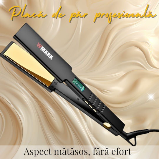 Birai Silky Touch Gold Placă Profesională de Îndreptat Părul Nano Titan 80-250°C Lcd Încălzire Rapidă Neagră