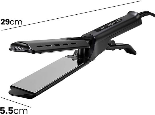 Avizar Straightener Curler All Hair Types 45w Fast Heating 50s Black