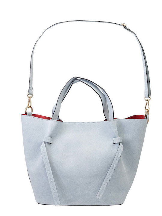 Leder Damenhandtasche Wildleder Hellblau