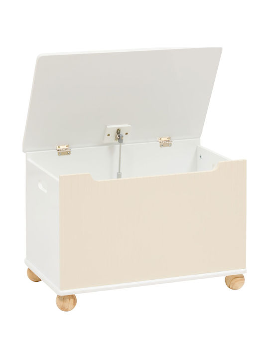 Children's Storage Box Made of Wood A-s Bouli White 60x36x41.5cm