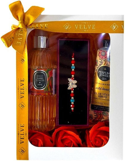 Pachet Beauty 150ml Eyup Sabri-tuncer Eau De Cologne 50ml Eyup Sabri-tuncer Cremă Pentru Mâini Și Corp Săpun Trandafiri Brățară Șirag În Cutie Cadou Portocaliu