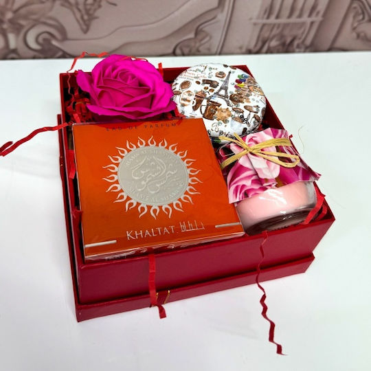 Epso Set Cadou Femei Parfum Arabian Oglindă Săpun Lumânare Parfumată cu Trandafir În Cutie Elegantă