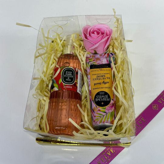 Set Eyup 150 Ml Eau De Cologne 50 Ml Cremă De Mâini Și Corp Din Gama Eyup Sabri-tuncer Săpun Trandafir În Cutie Elegantă Roz