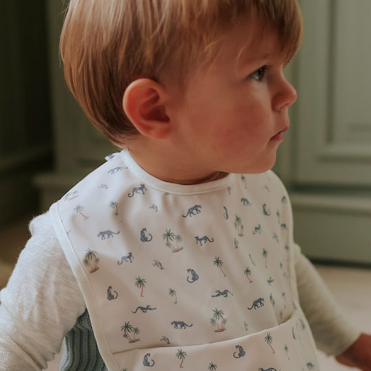 Elodie Details Σαλιάρα Υφασμάτινη με Αυτοκόλλητο & Τσέπη Μπεζ για 3 m+