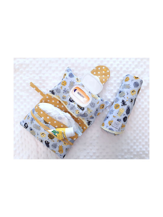 Babyvalia Fabric Case for Baby Wipes Blue Monsters