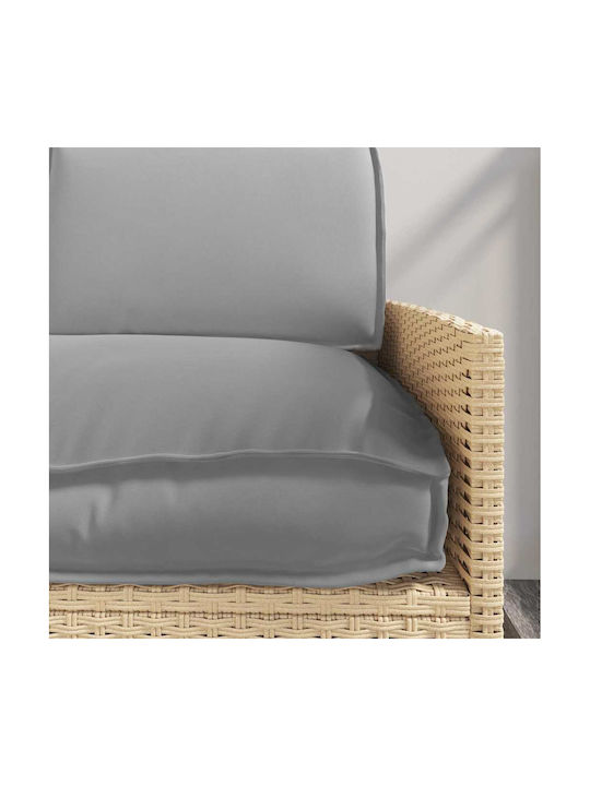 vidaXL Waterproof Garden Chair Cushion with Backrest Oxford Grey 3 Pieces