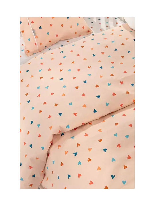 Guy Laroche Kids Sheets Set Single Cotton Amore Amore Salmon 165x250cm 3 Pieces
