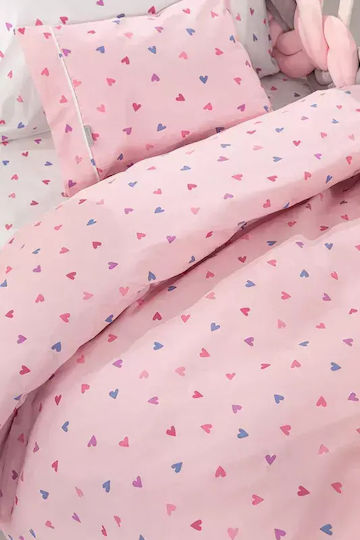 Guy Laroche Set Kinderbettlaken Baumwoll Rosa 165x250cm 3 Stück