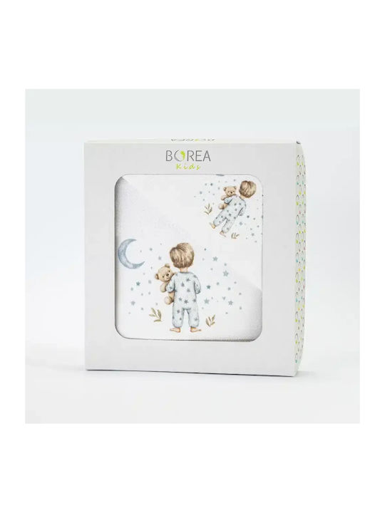 Borea Set De Prosoape Pentru Bebeluşi 2 Piese Goodnight Alb-Petrol 30x50cm