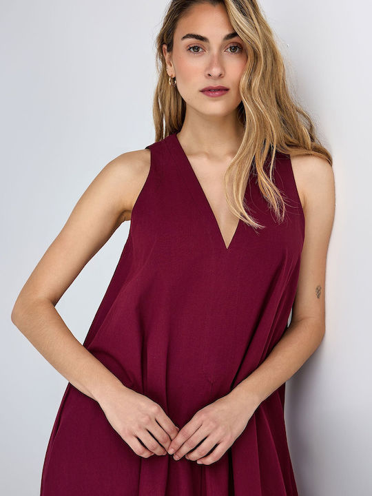 Summer Maxi Dress Burgundy