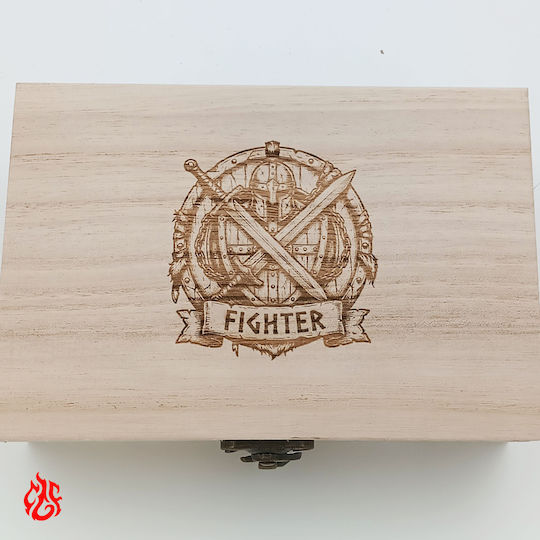 Ξυλινο Κουτι Ζαριων Fighter Laser Εκτύπωση Κλασεις Dungeons Dragons