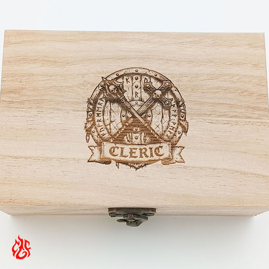 Wooden Dice Box Cleric Laser Print Classes Dungeons Dragons