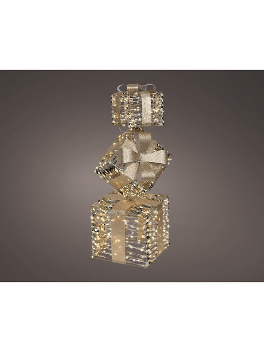 Weihnachtsfigur Beleuchtetes Dekoration Geschenk Led Metall Gold 73cm Lumineo 490419 00054747