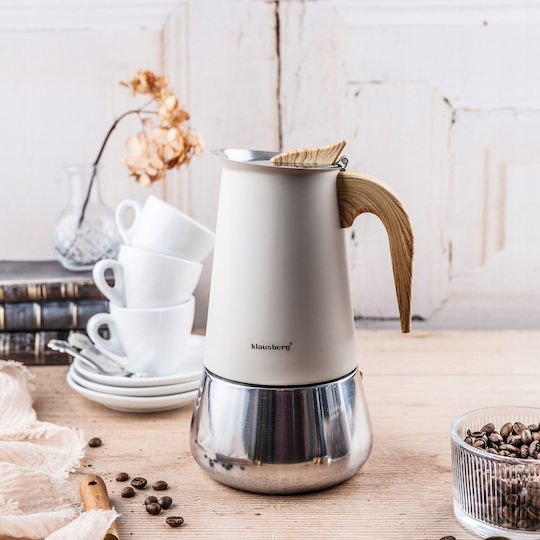 Klausberg Electric Stovetop Espresso Pot 9 Cups Silver