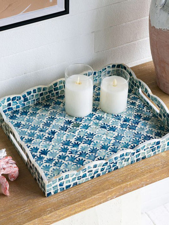 Artekko Decorative Wooden Rectangular Tray 40x32.5x5cm
