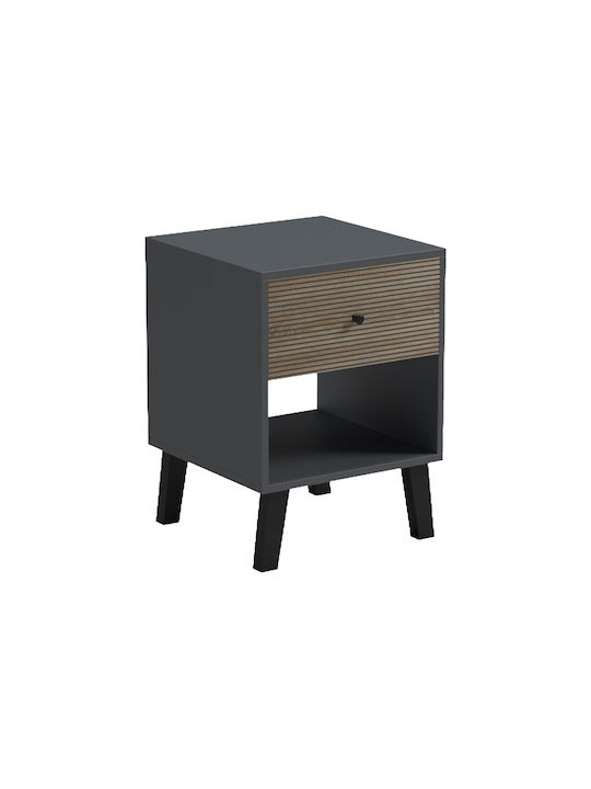 Bedside Table Tuscany Wooden Beige 40x40x55cm