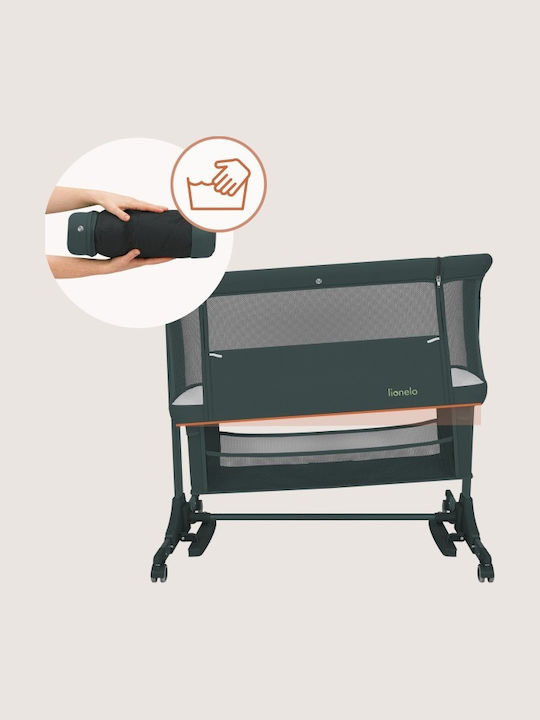 Lionelo Cradle Jodie with Mattress Side Opening and Wheels Green