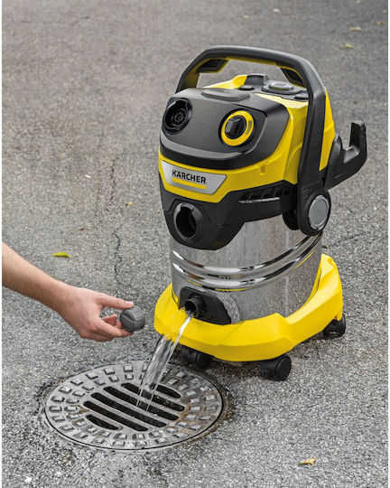 Karcher WD 5 Control S 25/5/22 Nass-Trocken Staubsauger 1200W mit Edelstahl Behälter 25lt