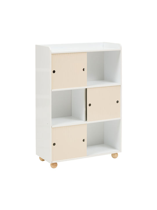 A-s Bouli Βιβλιοθήκη Δαπέδου Ξύλινη Μπεζ 69.5x30x101cm