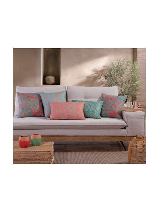 Nef-Nef Homeware Sofa-Kissen Floriva aus 100% Baumwolle Türkisen 45x45cm