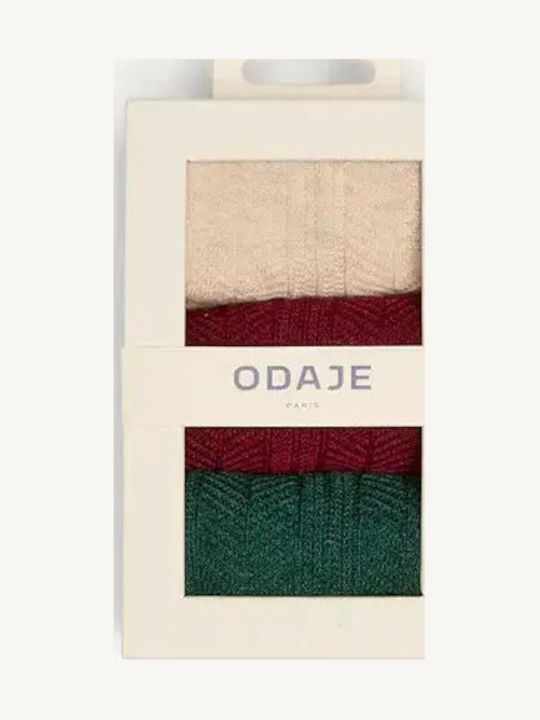 Odaje Women's Socks Beige/Green/Bordeaux 3Pack Odaje Women's Socks Beige/Green/Bordeaux 3Pack