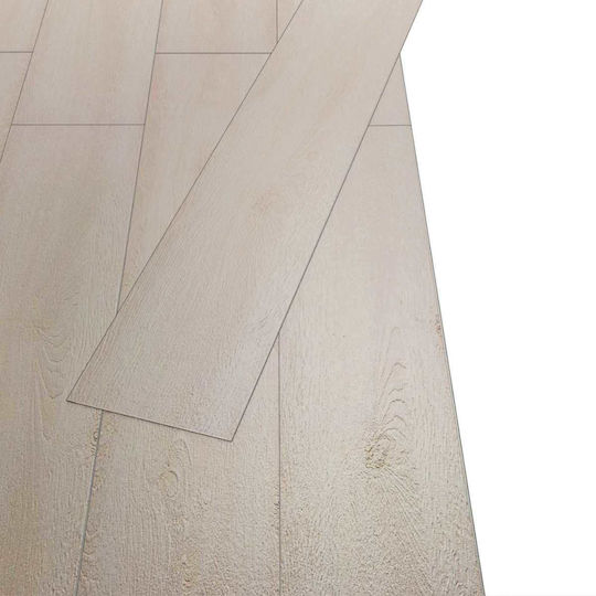 vidaXL Set Plastic Floor PVC with 18 Tiles 2mm M122.8xP23.8cm White