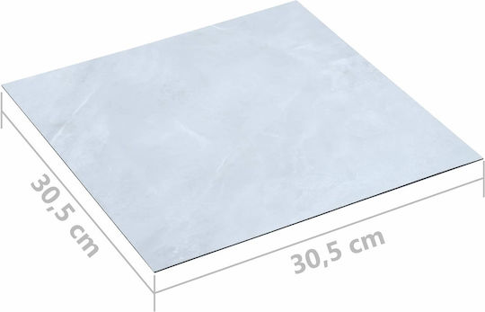 vidaXL Set Plastic Floor PVC with 55 Tiles 1.5mm L30.5xW30.5cm White