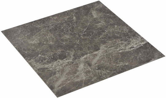 vidaXL PVC Plastic Floor Set with 55 Tiles 1.5mm M30.5xP30.5cm Black