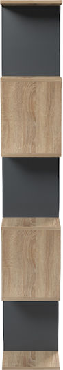 Bookcase Tetri Sonoma-Anthracite 121.8x25.4x158.8cm