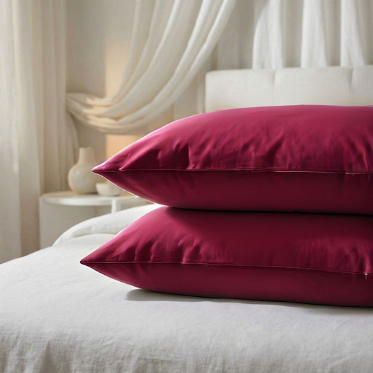 Marwa Kissenbezug-Set mit Umschlagumschlag 006 Bordeaux 50x70cm.