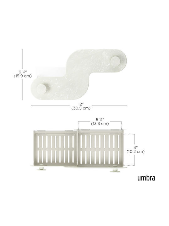 Umbra Επιτοίχια Ραφιέρα Μπάνιου Πλαστική 30x13x13cm
