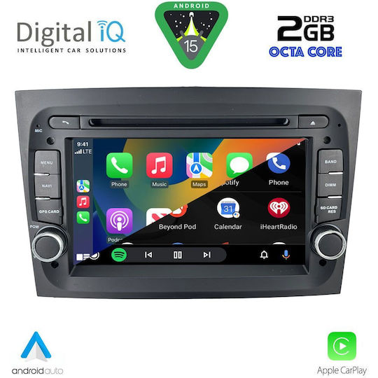 Digital IQ Car Audio System for Fiat Doblo 2015-2022 (Bluetooth/USB/WiFi/GPS/Apple CarPlay/Android Auto) with 7" Touch Screen