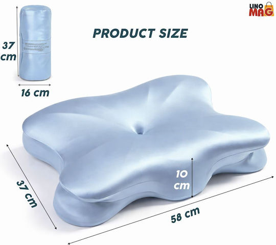 Linomag Orthopädisches Nackenkissen mit Memory-Schaum 58x37x10cm in Hellblauer Farbe