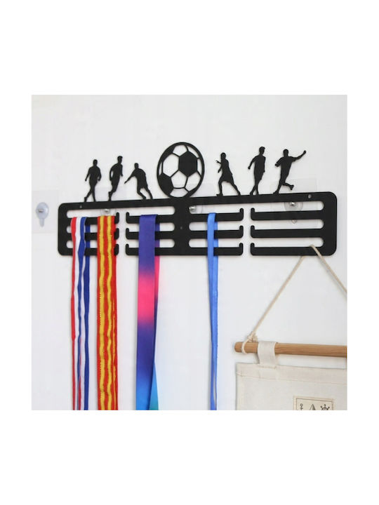 Agățătoare De Perete Metalică Cu 12 Compartimente Neagră 40x15cm 4 Bucăți