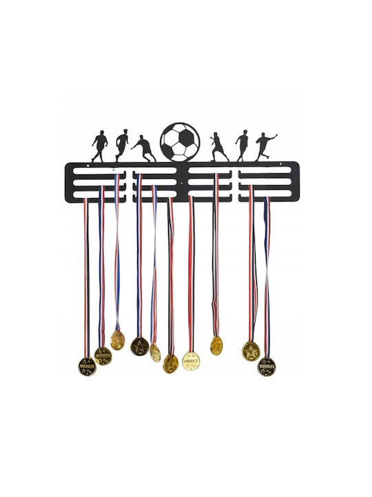 Agățătoare De Perete Metalică Cu 12 Compartimente Neagră 40x15cm 4 Bucăți